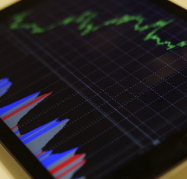 black blue and red graph illustration