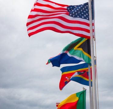 flags waving on wind