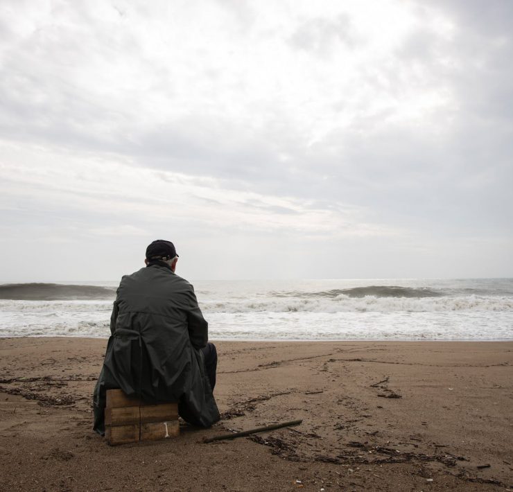 person sitting outdoors