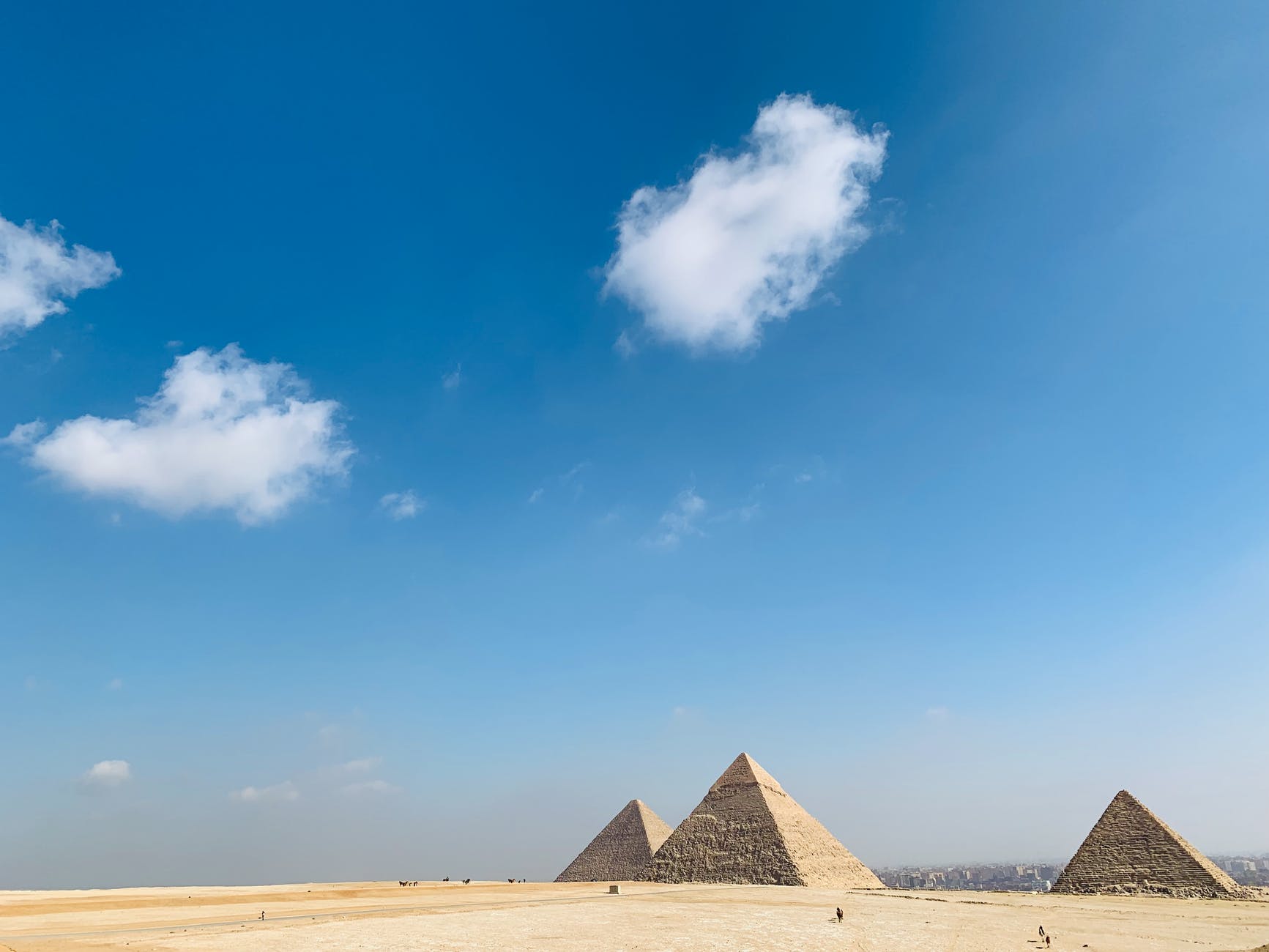 three great pyramid under the blue sky