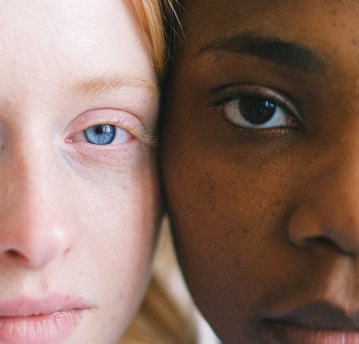 womans faces in close up