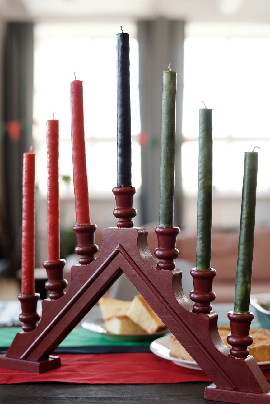 close up photo of wooden candle holder