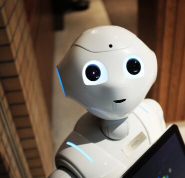 high angle photo of robot