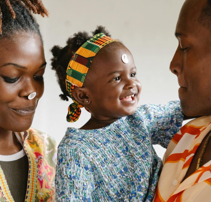 close up photo of a happy family